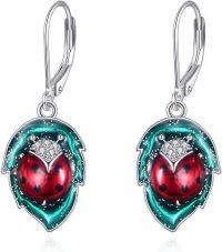 wholesale 925 Sterling Silver Ladybug Green Enamel Drop Earrings for Women-L-Ladybug