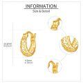 wholesale 14K Yellow Gold Infinity Twist Filigree Huggie Hoop Earrings for Women-0-4