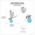 wholesale 925 Sterling Silver Green Moss Agate and Turquoise Dragonfly Pendant Necklace for Women-0-9