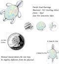 wholesale 925 Sterling Silver White Opal Sea Turtle Stud Earrings - Hawaiian Ocean Jewelry for Women-0-3