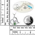 wholesale 925 Sterling Silver Frog Green Crystal Heart Pendant Necklace for Women-0-2