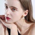 wholesale TOUPOP Birthstone Teardrop Stud Earrings For Women 14k Gold Plated Sterling Silver Dangle Earrings Jewelry Birthday Gifts For Mom Girls Her -0-5