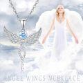 wholesale 925 Sterling Silver Angel Birthstone Necklace with 12 Crystal Gemstones for Women-0-5