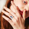 wholesale 925 Sterling Silver Cat Rings Wholesale With Blue Topaz And Sapphire Gemstones-0-3