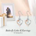 wholesale TOUPOP Rose Heart Earrings For Women Sterling Silver Butterfly Initial K Letter Drop Dangle Earrings Anniversary Birthday Christmas Jewelry Gifts For Her Wife Girlfriend Mom -0-2