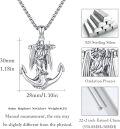 wholesale 925 Sterling Silver Angel on Anchor Pendant for Men's Necklaces with 24+2 Rolo Chain-0-4