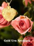 TOUPOP 10K Gold Rose Urn Necklace For Ashes, Custom Engraving Memorial Jewelry-0-4