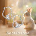 wholesale 925 Sterling Silver Rabbit Animal Charm Hoop Earrings for Women -0-1