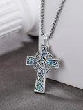 wholesale TOUPOP Cross Necklace For Women Men 925 Sterling Silver Animal Cross Necklace Celtic Cross Necklace Religious Gift For Her -0-3