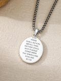 wholesale 925 Sterling Silver Oxidized Saint Christopher Protect Us Oval Medal Pendant Necklace-0-4