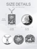wholesale 925 Sterling Silver Sun Tarot Necklace , 17.5mm Pendant, Adjustable 22-24 Chain, Jewelry Gift for Men & Women-0-1