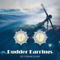 wholesale 925 Sterling Silver Anchor Earrings with Opal Stone Nautical s for Women-0-5