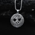 TOUPOP Sterling Silver & Zircon Tree Of Life Necklace For Men Women-0-3