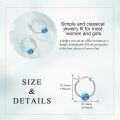 wholesale 925 Sterling Silver Round Blue Opal Hoop Earrings for Women-0-13