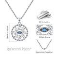 wholesale 925 Sterling Silver Sun With Evil Eye Pendant Necklace For Men Boys-0-5