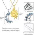 wholesale 925 Sterling Silver Sun & Moon Faces Pendant Necklaces for Couples BFF-0-3