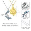 wholesale 925 Sterling Silver Sun And Moon Pendant Necklace-0-3