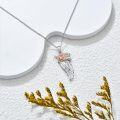 wholesale 925 Sterling Silver Rose Angel Wing Pendant Necklace for Women Mothers Day Gift-0-5
