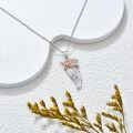 wholesale 925 Sterling Silver Angel Wings Rose Pendant Necklace With Delicate Chain Design-0-5