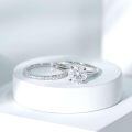 TOUPOP Sterling Silver Moissanite Women's Wedding Ring Set With Engraving-0-2