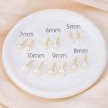 wholesale 10K Gold AAAA+ White Freshwater Pearl 5 10mm Stud Earrings for Women-0-3