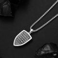wholesale 925 Sterling Silver Shield Pendant with Saint Michael and Cross Necklace for Men Women  47cm Chain Length-0-4