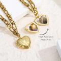 wholesale Sterling Silver Gold Heart Photo Locket Bracelet for Women-0-23