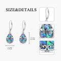 wholesale 925 Sterling Silver Teardrop Abalone Shell Dragonfly Drop Earrings-0-4