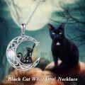 wholesale  Sterling Silver Abalone Celtic Moon Black Cat Tree of Life Necklace for Women -0-1