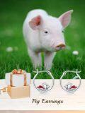 wholesale 925 Sterling Silver Pig Hoop Earrings - Adorable Animal  for Her-0-5