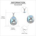 wholesale 925 Sterling Silver Teardrop Moonstone Pendant with Phoenix Design - Mothers Day Gift for Her-0-4