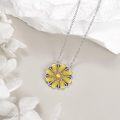 wholesale 925 Sterling Silver Gold Plated Dandelion Flower Pendant Necklace s for Women and Girls-0-3