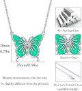 wholesale 925 Sterling Silver Green Fire Opal Butterfly Pendant Necklace Minimalist Charm s for Her-0-5