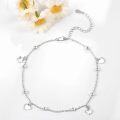 wholesale 925 Sterling Silver Star Heart Charm Anklet for Women - Summer Beach Jewelry-0-2