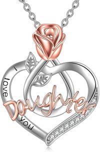 wholesale TOUPOP Gifts For Daughter Sterling Silver Daughter Necklace With Rose Flower -undefined