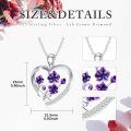 wholesale 925 Sterling Silver Purple Labradorite Gemstone Floral Heart Pendant Necklace for Women-0-5
