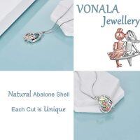 wholesale Silver Natural Abalone Shell Sisters Necklace - Birthday  for Sister in Law-Abalone