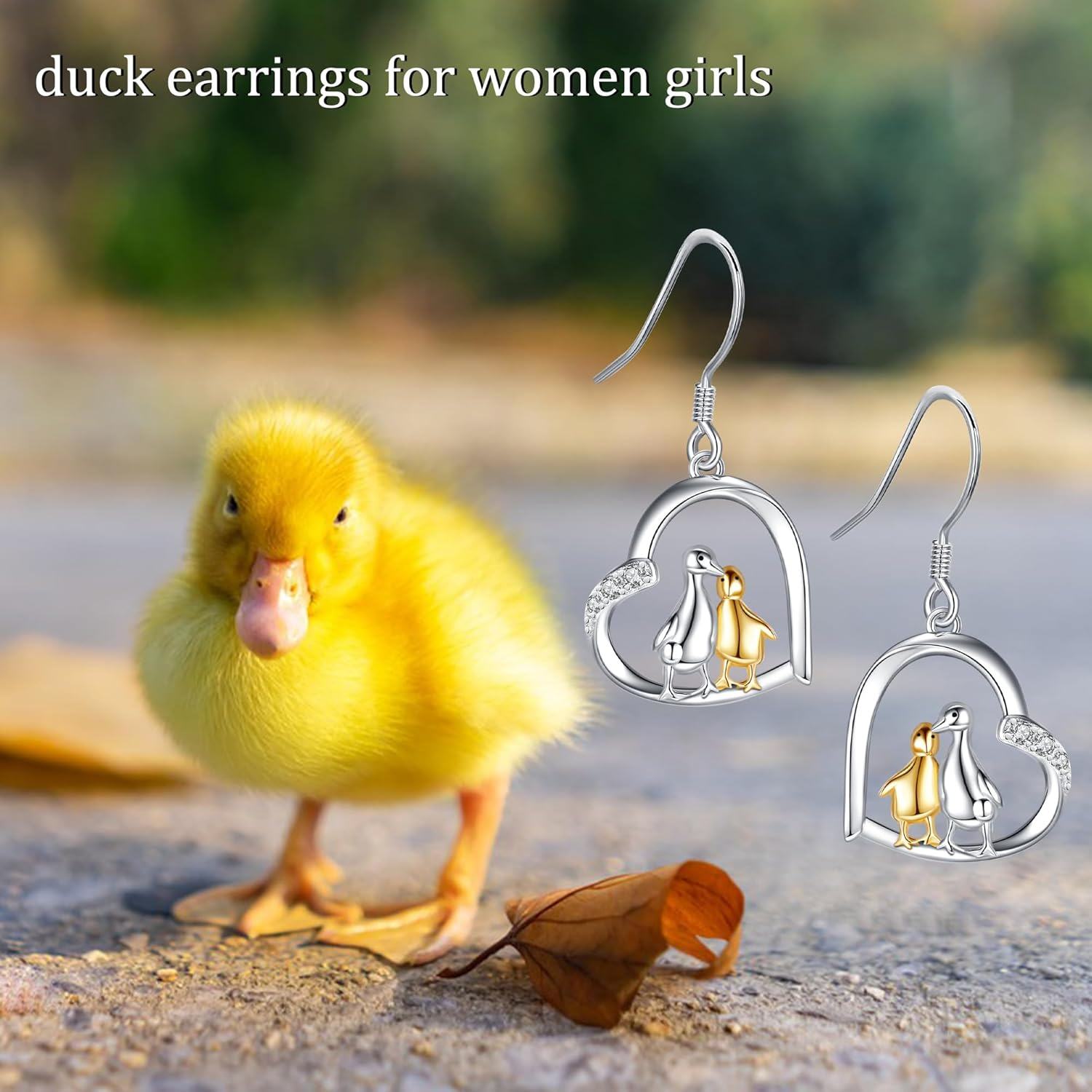 wholesale 925 Sterling Silver Penguin Heart Shape Dangle Drop Earrings for Women-0-4