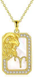 wholesale TOUPOP Gold Plated Sterling Silver Constellation Pendant Necklace Mother Of Pearl Jewelry Zodiac Sign Gifts For Women -0-0
