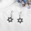 wholesale 925 Sterling Silver Star of David Cross Dangle Earrings with Mother-of-Pearl and Amber Accents for Jewish & Christian Women's Gift-0-3