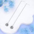 wholesale 925 Sterling Silver Sports Long Chain Dangle Drop Earring with Volleyball Design Gift for Women-0-1