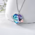 TOUPOP Sterling Silver Crystal Pendant Necklace For Women Birthday Christmas Gifts-0-2