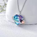 TOUPOP Sterling Silver Crystal Pendant Necklace For Women Birthday Christmas Gifts-0-2