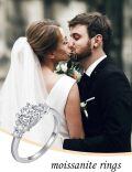 wholesale TOUPOP 1ct Moissanite Engagement Rings For Women 925 Sterling Silver D Color Vvs1 Moissanite Diamond Bridal Wedding Promise Ring Anniversary Ring For Wife Birthday Valentine's Day Jewelry Gifts -0-1