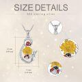 wholesale 925 Sterling Silver Ladybug Sunflower Pendant Necklace for Women Mothers Day Gift-0-3