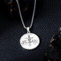 wholesale 925 Sterling Silver Jesus Pendant Necklace with Cross and Religious Message for Men & Women-0-2