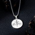 wholesale 925 Sterling Silver Jesus Pendant Necklace with Cross and Religious Message for Men & Women-0-2