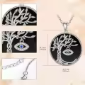 TOUPOP Sterling Silver & Turquoise Tree Of Life Necklace-0-2