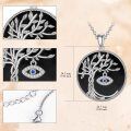 TOUPOP Sterling Silver & Turquoise Tree Of Life Necklace-0-2