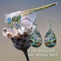 wholesale 925 Sterling Silver Teardrop Abalone Shell Blue Crystal Dragonfly Hook Earrings Celtic Style Gift for Women Her Wife Mom-0-5